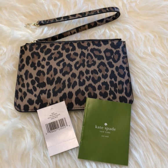 Kate Spade Shore Street Leopard Tinie Clutch NWT - Picture 6 of 6